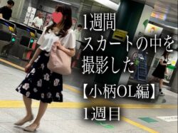 【5日間連続で逆さ撮り】初登場 お堅い仕事？小柄OL編（1週目）