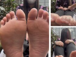 膝も弱点！25cm激弱足裏、足の甲膝くすぐり！5分7秒