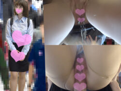 【電車悪戯】ハーフ顔美人OLに中出し！手淫に大量潮吹きの敏感な下半身にパンスト破り挿入でガクガク脳イキ