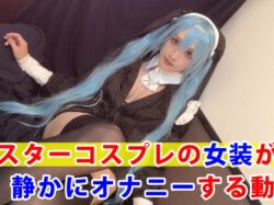 【個撮】シスターコスプレの女装が静かにオナニーする動画